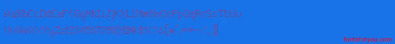 jd cloverleaf Font – Red Fonts on Blue Background