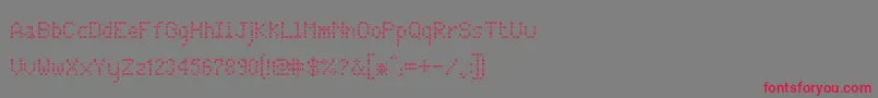 jd cloverleaf Font – Red Fonts on Gray Background