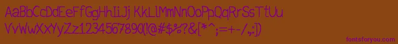 jd daring Font – Purple Fonts on Brown Background