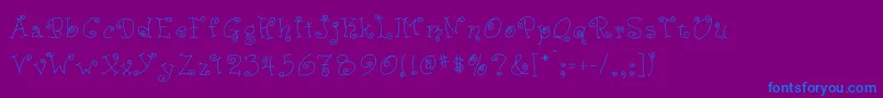 jd ducky-Schriftart – Blaue Schriften auf violettem Hintergrund