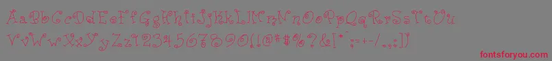 jd ducky Font – Red Fonts on Gray Background