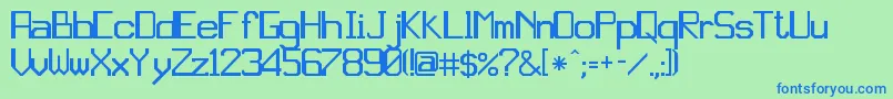 フォントjd gina – 青い文字は緑の背景です。
