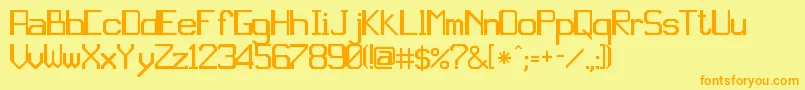 フォントjd gina – オレンジの文字が黄色の背景にあります。