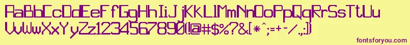 jd gina Font – Purple Fonts on Yellow Background