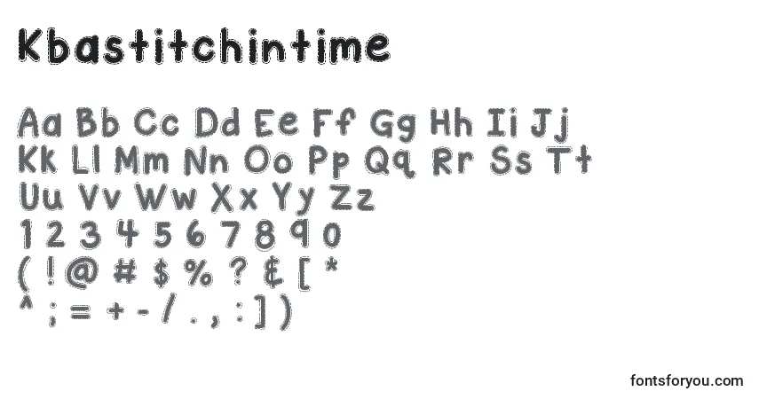 Czcionka Kbastitchintime – alfabet, cyfry, specjalne znaki