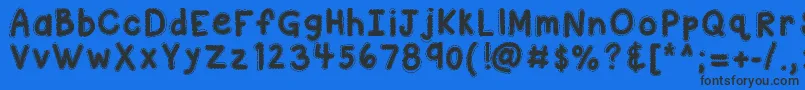 Kbastitchintime Font – Black Fonts on Blue Background