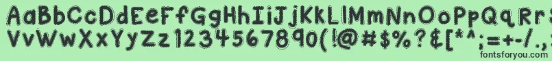 Kbastitchintime Font – Black Fonts on Green Background