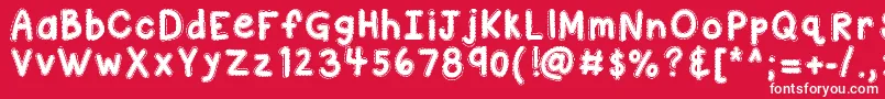 Kbastitchintime Font – White Fonts on Red Background