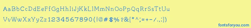 jd irregutype Font – Blue Fonts on Yellow Background