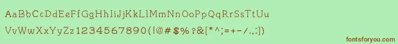 jd irregutype Font – Brown Fonts on Green Background