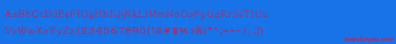 jd irregutype Font – Red Fonts on Blue Background