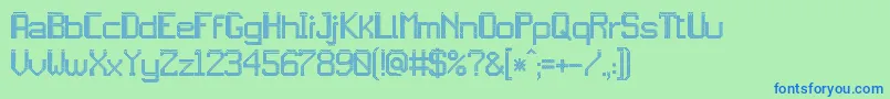 jd led7 Font – Blue Fonts on Green Background