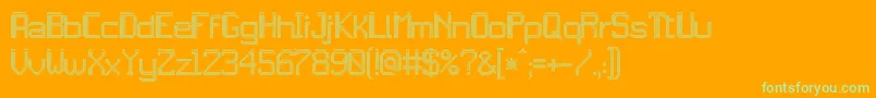 Czcionka jd led7 – zielone czcionki na pomarańczowym tle