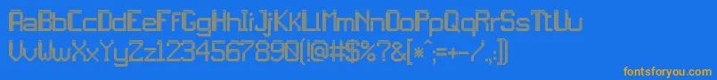 jd led7 Font – Orange Fonts on Blue Background