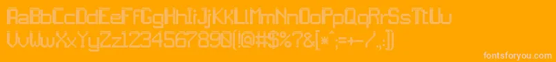 jd led7-Schriftart – Rosa Schriften auf orangefarbenem Hintergrund