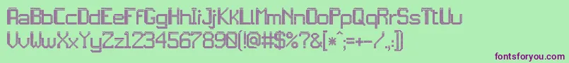 jd led7 Font – Purple Fonts on Green Background