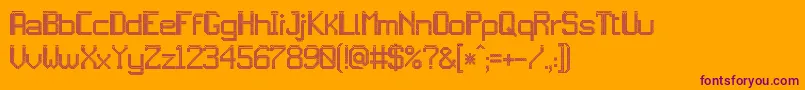 jd led7 Font – Purple Fonts on Orange Background