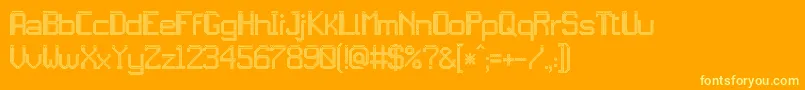 jd led7-Schriftart – Gelbe Schriften auf orangefarbenem Hintergrund