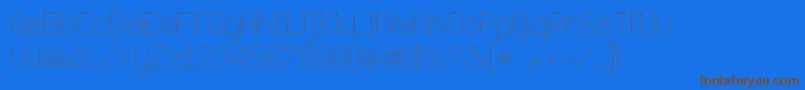 JD Persegi-Schriftart – Braune Schriften auf blauem Hintergrund
