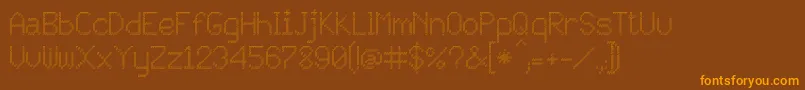JD Persegi Font – Orange Fonts on Brown Background