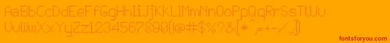 JD Persegi Font – Red Fonts on Orange Background