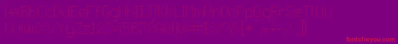 JD Persegi-Schriftart – Rote Schriften auf violettem Hintergrund