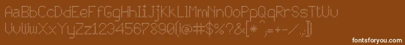 フォントJD Persegi – 茶色の背景に白い文字
