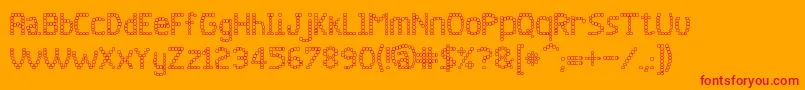 Fonte jd quadz – fontes vermelhas em um fundo laranja
