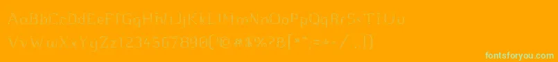 jd raw script-Schriftart – Grüne Schriften auf orangefarbenem Hintergrund