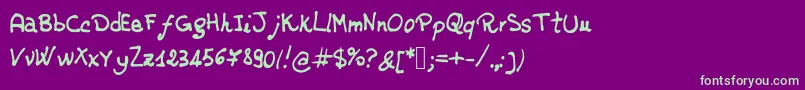 jd rossella Font – Green Fonts on Purple Background