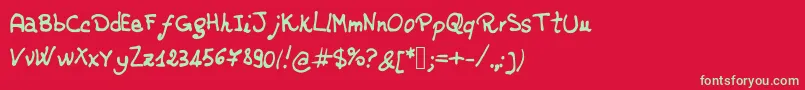 jd rossella Font – Green Fonts on Red Background