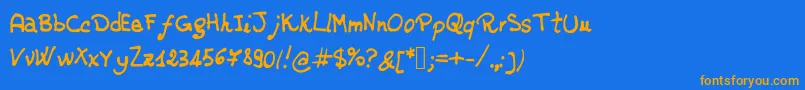 jd rossella Font – Orange Fonts on Blue Background