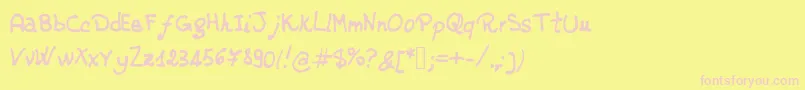 jd rossella Font – Pink Fonts on Yellow Background