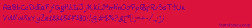jd rossella Font – Purple Fonts on Red Background
