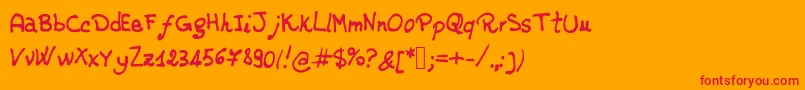jd rossella-Schriftart – Rote Schriften auf orangefarbenem Hintergrund