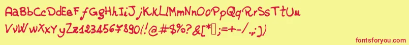 jd rossella Font – Red Fonts on Yellow Background