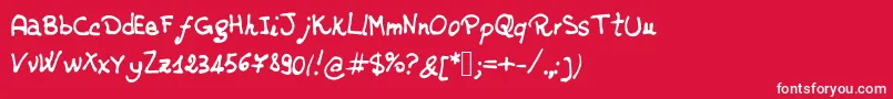 フォントjd rossella – 赤い背景に白い文字