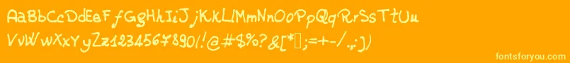 jd rossella Font – Yellow Fonts on Orange Background