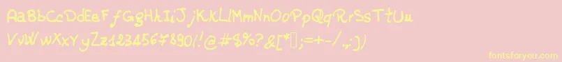 jd rossella Font – Yellow Fonts on Pink Background