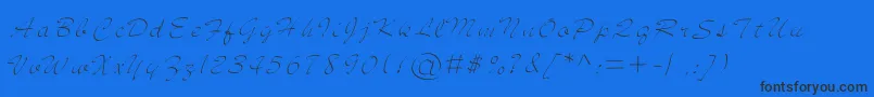 jd sketched Font – Black Fonts on Blue Background