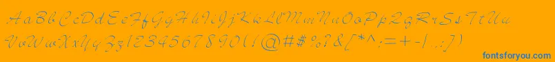 jd sketched-Schriftart – Blaue Schriften auf orangefarbenem Hintergrund