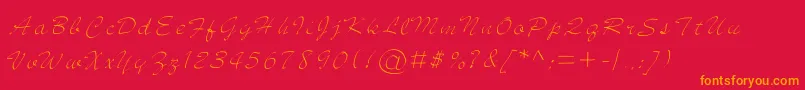 jd sketched Font – Orange Fonts on Red Background