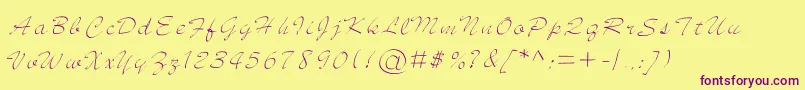 jd sketched Font – Purple Fonts on Yellow Background