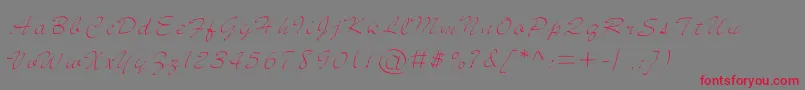 フォントjd sketched – 赤い文字の灰色の背景