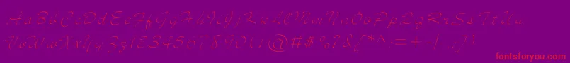 jd sketched Font – Red Fonts on Purple Background
