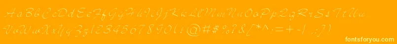 jd sketched-Schriftart – Gelbe Schriften auf orangefarbenem Hintergrund