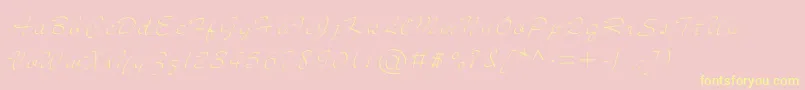 jd sketched Font – Yellow Fonts on Pink Background