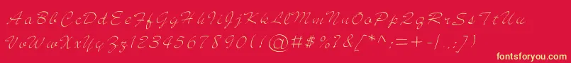 jd sketched Font – Yellow Fonts on Red Background