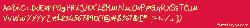 jd stefania Font – Yellow Fonts on Red Background