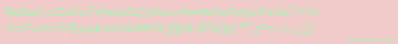 フォントjd teresa – ピンクの背景に緑の文字